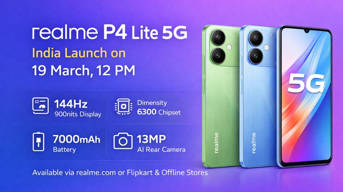 Realme P4 Lite 5G India Launch: 7000mAh Battery, 144Hz Display & 5G Power Coming March 19